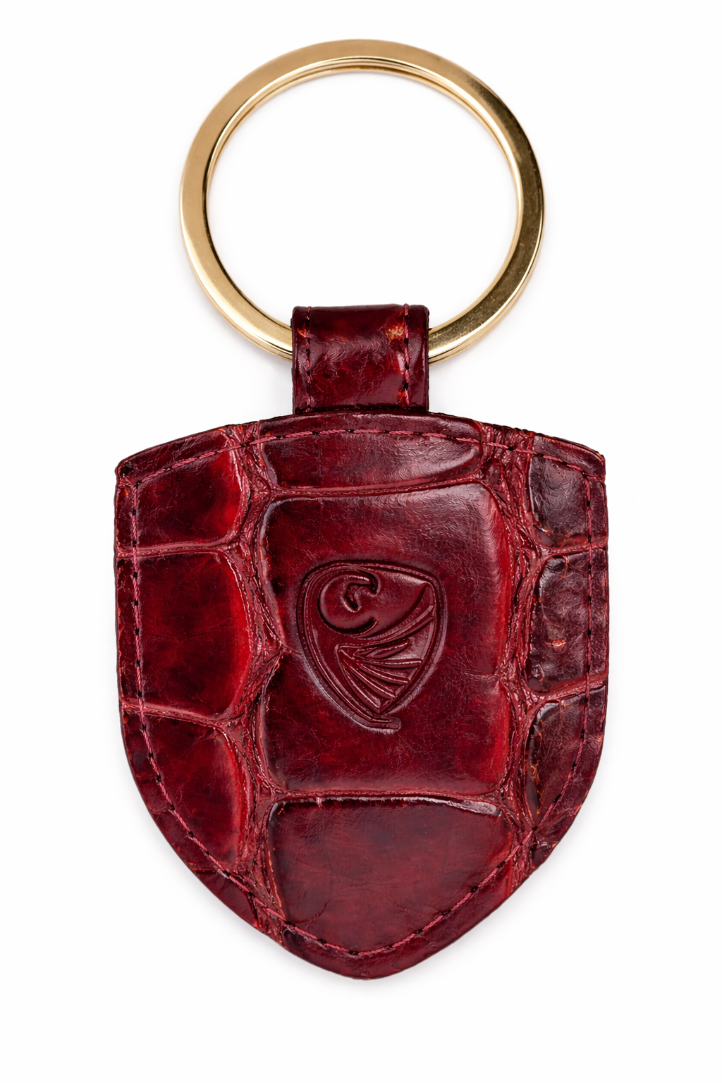 GERMANUS Schlüsselanhänger, Leder, Croco Rot